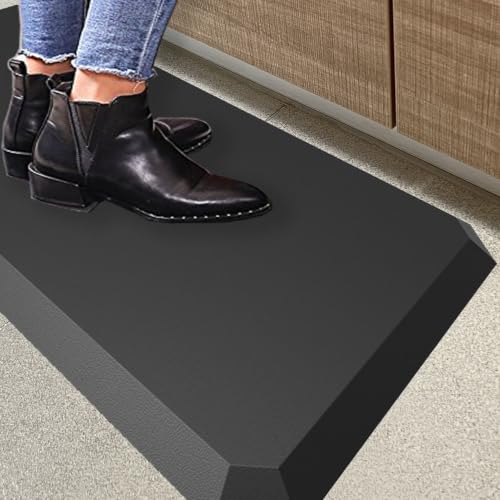 4/5 Inch Kitchen Mat Cushioned Anti Fatigue Rug Standing Desk Mats (Black) - size: 30"L x 17"W x 0.8"Th