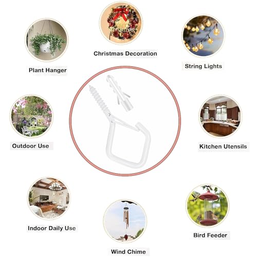 32 Pcs 2.36IN Ceiling Hooks with Safety Buckle for Plants - color: White, size: 32Pcs