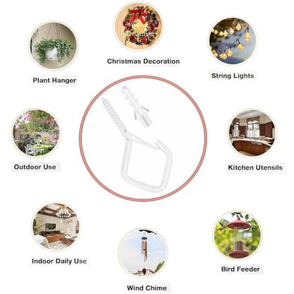 32 Pcs 2.36IN Ceiling Hooks with Safety Buckle for Plants - color: White, size: 32Pcs