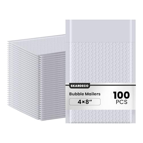 Bubble Mailers 4x8inch 100Pack Grey Bubble Mailers Self-Seal Padded Mailing Envelopes Bubble Opaque Padded Mailer for Small Businesses to Package and Mail Jewelry Cosmetics#000（white，grey） - size: 4x8-100Pc