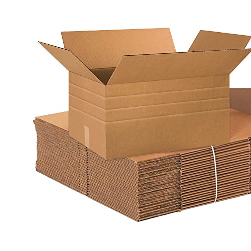BOX USA Shipping Boxes Multi-Depth 24"L x 16"W x 12"H, 15-Pack | Corrugated Cardboard Box for Packing, Moving and Storage - style: Multi-Depth