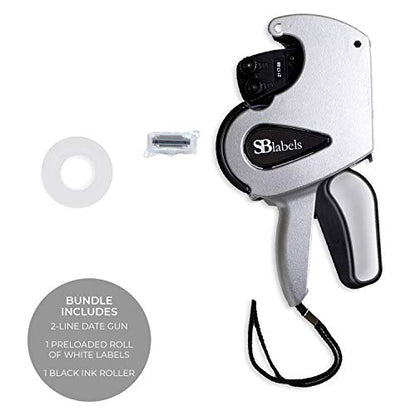 SBLabeler Two Line Date Gun / 2 Line Date Gun and Labels / 8-Digit Dating Gun - size: Basic Set, style: 2-Line