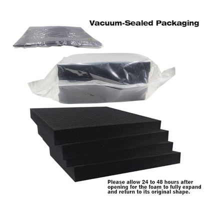 KYHSOM 4 Pack Pick and Pluck Foam 16x12x2 Inch - Pre-Cubed Cell Polyurethane Sheets for Tool Box, Camera, Craft and Protective Case Liner Organizer