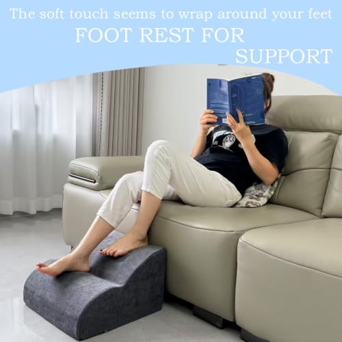 Foot Rest for Under Desk at Work.Multifunctional 3-Tier Foot Stool - color: Standard-dark Grey