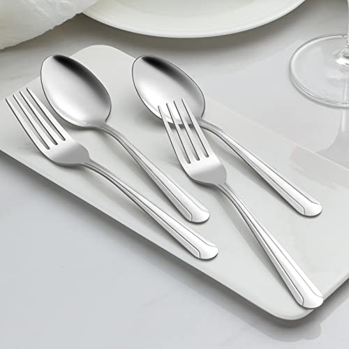 BEWOS 24 Pieces Teaspoons, 6.2 Inches Stainless Steel Teaspoons Silverware, Spoon Silverware, Coffee Spoons, Small Spoon, Mirror Polished, Dishwasher Safe, Silver Spoons For Home, Restaurant - color: Silver