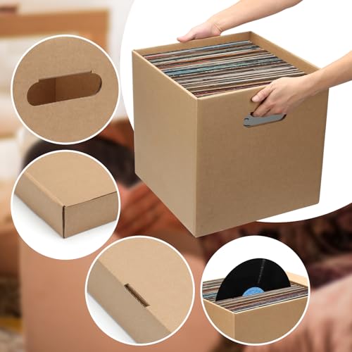 5 Pcs 12'' Vinyl Record Storage Box Record Album Storage Crate