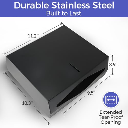 Stardrix Paper Towel Dispenser Wall Mount, Matte Black Stainless Steel Commercial Paper Towel Holder with Lock, Large Capacity 250 C Fold/300 Multifold Towels - color: Black, size: 250 C Fold/300 Multi-Fold with Lock