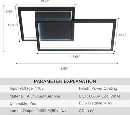 Modern Ceiling Light,Black Flush Mount Modern Light Fixtures Ceiling - size: 2-light
