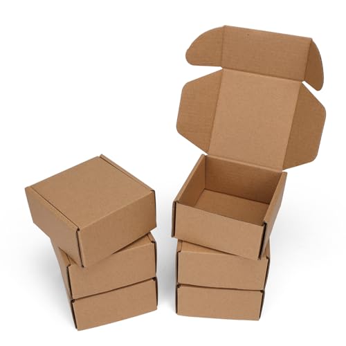 4x4x2 inch Small Shipping Boxes, Set of 6 Mailer Boxes, Brown - color: Brown, size: 4x4x2 inch 6 Pack