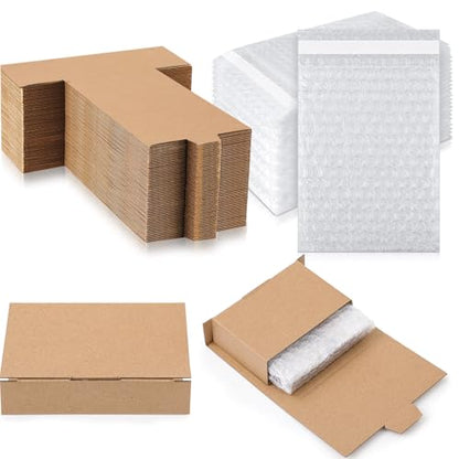 Marspark 50 Pack Small Shipping Boxes 5.51x3.27x1.38 Inches, Brown - color: Brown