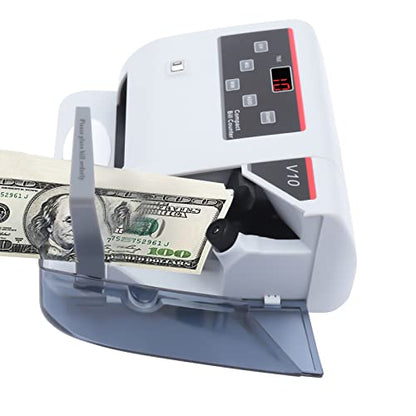 Portable Money Counter with Uv/Mg/Wm Counterfeit Detection 600Pcs/Min Bill Multi-Currency Counting Machine 100-240V Led Display，Bill for Business Mixed Denomination Money Counting Machine