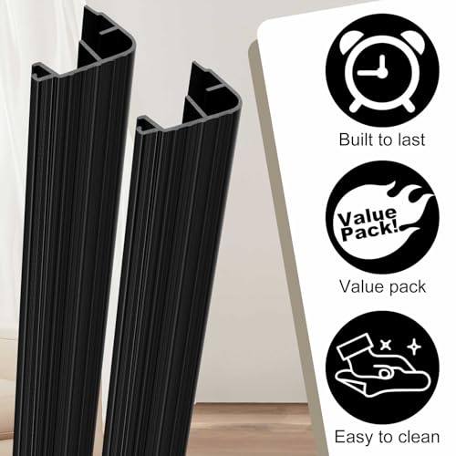 4 Pcs 36" L Fixed Vinyl Sill Threshold Cap 1-1/4 Inches High, Black - color: Black, size: 1-1/4,36 Inch