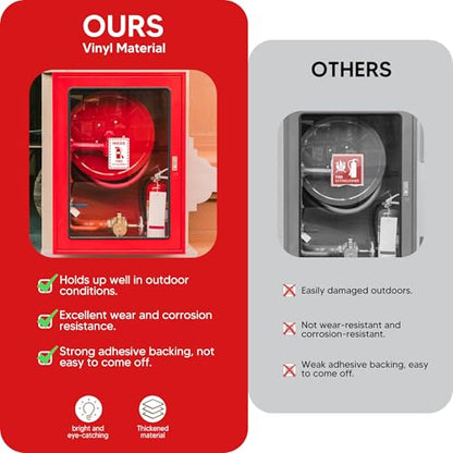 6PCS Fire Extinguisher Inside Sign Stickers,Self Adhesive Vinyl Waterproof and Scratch Resistant Safety Fire Extinguisher Label Waterproof, Suitable for Cars, Trailers, Rv's, Trucks and Vehicles Red on White 3.5"x2.3" - color: Fire Extinguisher Inside 482