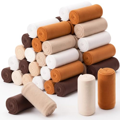 Macarrie 50 Pcs Fleece Blankets Bulk,50 x 60 in Soft Throw Blankets in Bulk - color: Beige Series