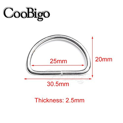 CooBigo 100 Pack 1" Dee Rings D-Ring Metal Buckle Strap Sewing Accessories FLQ013 - color: Silver, size: 1 Inch