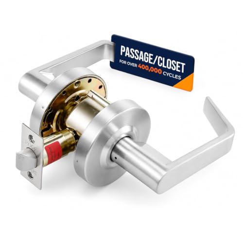 Boomerang Heavy-Duty Passage/Closet Function Commercial Lever Door Lock - color: Satin Chrome (US26D), style: Passage/Closet