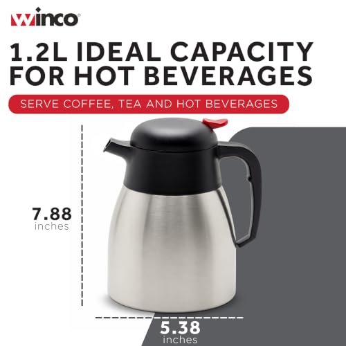 Winco 1.2 L Stainless Steel Carafe - size: 40.6 Ounces