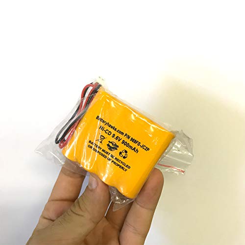 (2 Pack) 9.6v AA900mAh Ni-CD 9.6v AA700mAh Ni-CD Exit Sign Emergency Light Battery Pack Replacement Batteryhawk, LLC