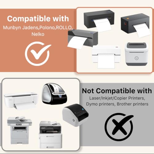 4" x 3" Thermal Labels, White, 500 Labels/Roll - color: White