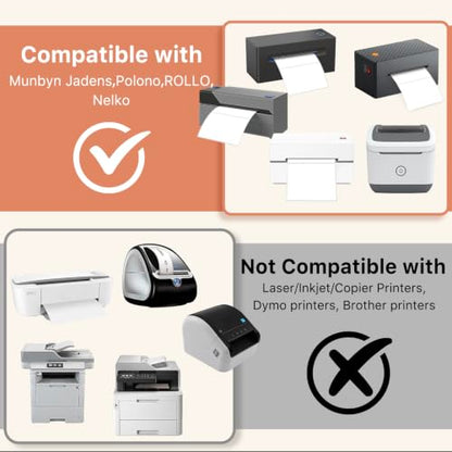 4" x 3" Thermal Labels, White, 500 Labels/Roll - color: White