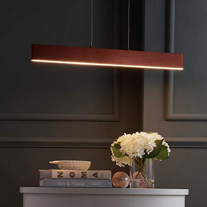 JONATHAN Y Draper 1-Light LED Linear Pendant 32", Anodized Bronze - color: Anodized Bronze, size: 32"