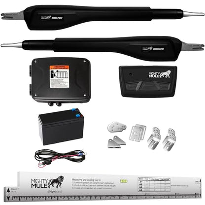 Mighty Mule Gate Opener, Solar and Smart Ready, Heavy Duty Automatic Gate Opener, Gates up to 18ft or 850lb Per Gate Leaf, Dual Gate Opener, Upgraded, MM572W-A - size: Dual Gate Opener - Upgraded