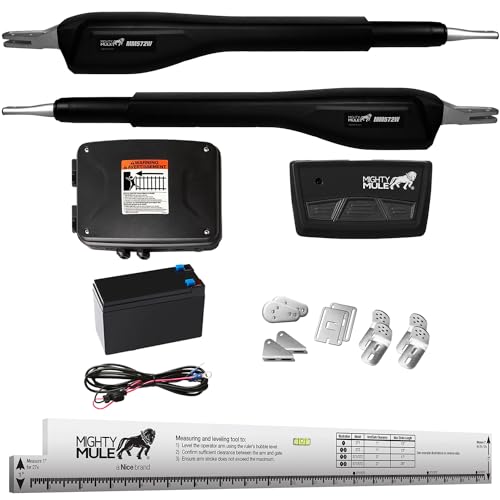 Mighty Mule Gate Opener, Solar and Smart Ready, Heavy Duty Automatic Gate Opener, Gates up to 18ft or 850lb Per Gate Leaf, Dual Gate Opener, Upgraded, MM572W-A - size: Dual Gate Opener - Upgraded
