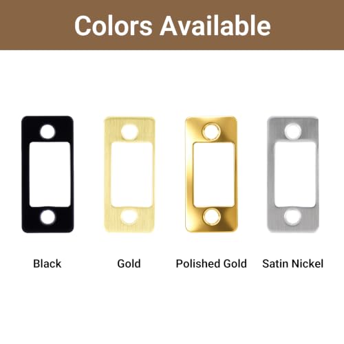 Large Hole Deadbolt Restorer Strike Plates, Satin Nickel Latch Strike Plate - color: Brushed Nickel, size: Small: 2-1/4" x 1"
