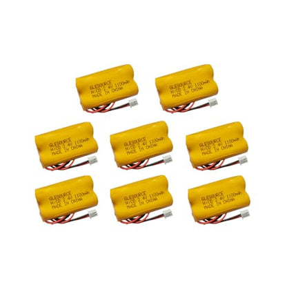XUNTU 2.4V 1100mAh Exit Sign Battery Replacement for Exitronix 10010036 Lithonia 10010034 Interstate NIC1394 BEL-179 Exit Sign Emergency Light (8 Pack) - size: 8 PCS 1100mAh