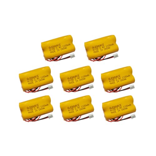 XUNTU 2.4V 1100mAh Exit Sign Battery Replacement for Exitronix 10010036 Lithonia 10010034 Interstate NIC1394 BEL-179 Exit Sign Emergency Light (8 Pack) - size: 8 PCS 1100mAh