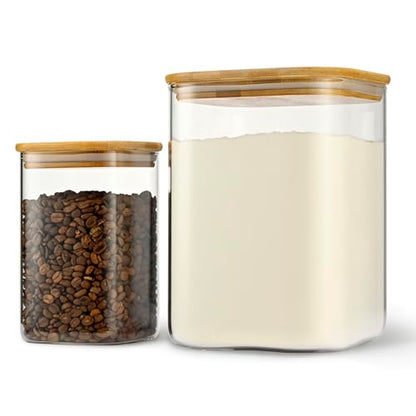 D2scrma 37oz/115oz Square Glass Storage Containers with Lids 2-Pack - size: 115oz*1/37oz*1