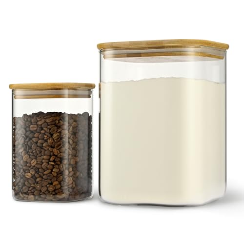 D2scrma 37oz/115oz Square Glass Storage Containers with Lids 2-Pack - size: 115oz*1/37oz*1