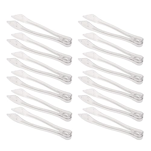PARTY BARGAINS 8.5″ Clear Plastic Serving Tongs 12-Pack – Heavy-Duty Disposable & Reusable Kitchen Tongs for Parties BBQ Buffet Salad Appetizers Catering