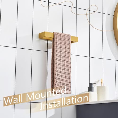 KOKOSIRI Towel Ring Brushed Gold Hand Towel Holder 9 Inch Kitchen Towel Hanger Rack Stainless Steel Bathroom Hardware Wall Mounted, 1 Pack B4008BG-L9 - color: Brushed Gold, size: 1 Pack