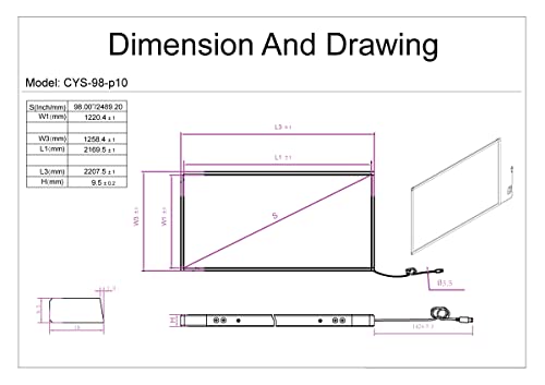 Chengying 85 inch Multi-Touch Infrared Touch Frame - IR Touch Panel - 85" Infrared Touch Screen Overlay - USB Interface - HID Compatible - size: 85 inch