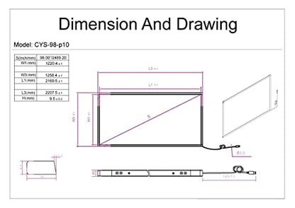Chengying 85 inch Multi-Touch Infrared Touch Frame - IR Touch Panel - 85" Infrared Touch Screen Overlay - USB Interface - HID Compatible - size: 85 inch