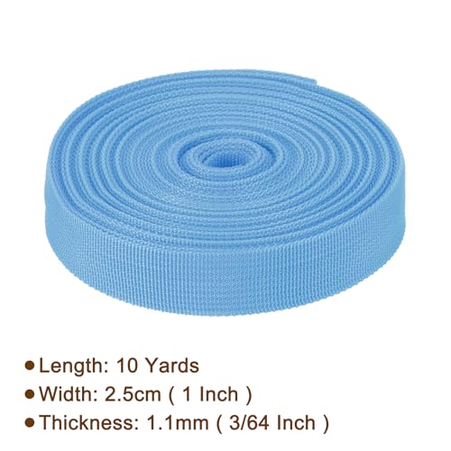 Nylon Webbing Strap, 10 Yards x 1 Inch Polypropylene Webbing Lightweight Strapping Backpack Band for DIY Gear Repair Outdoor Luggage Cargo Straps, Blue - color: Blue, size: 10 Yards x 1 Inch