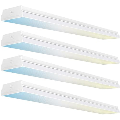 Sunco 4 Pack 4FT x 7" LED Shop Light Wraparound Fixture, Selectable 3CCT