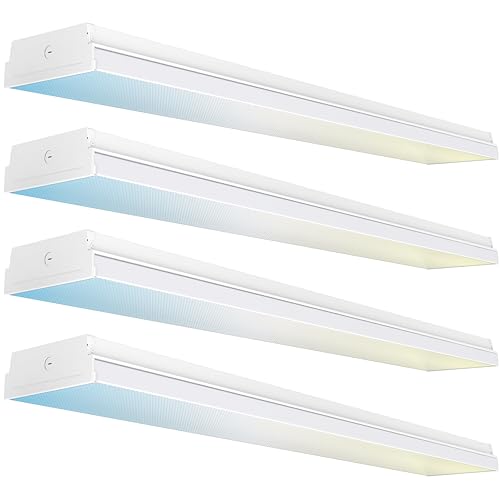 Sunco 4 Pack 4FT x 7" LED Shop Light Wraparound Fixture, Selectable 3CCT