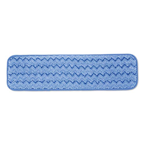 Rubbermaid Commercial Products 18-Inch Blue Microfiber Mop Head, Single-Sided Heavy Duty Cleaning Cloth, Ideal for Hardwood, Tile, Laminated Floors in Kitchen, Lobby, Office - style: Reusable Microfiber Blue - 1ct