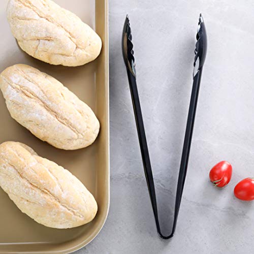 New Star Foodservice 35513 Utility Tong, High Heat Plastic, Scalloped, 12 inch, Set of 12, Black - color: Black (Set of 12)