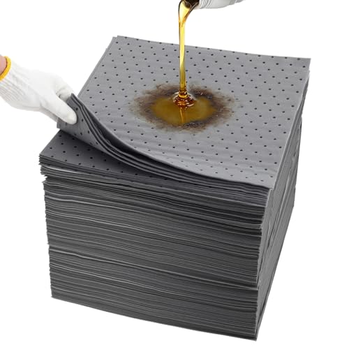 Heavy Duty Oil Absorbent Pads 16" x 18" 200 Pcs Automotive Absorbent Pads - color: 200 Pack, size: W16in,L18in