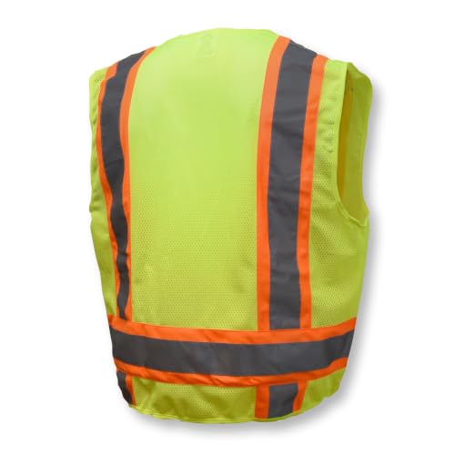 Radians SV6 Class 2 Surveyor Safety Vest, Solid Front, Mesh Back, Green 2XL - color: Safety Green, size: 2X