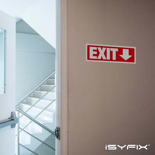 iSYFIX Exit Signs, 6 Pack, 12x4 Inch, Directional Down Arrow - color: Plastic Down, size: 6 Pk 12x4