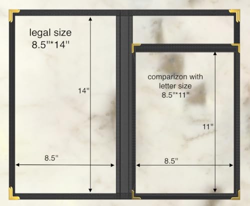 6Pcs Black PVC Clear Menu Cover 8.5x14, 4 Page 8 View - color: black with gold corners, size: 4 Pages - 8.5" * 14"