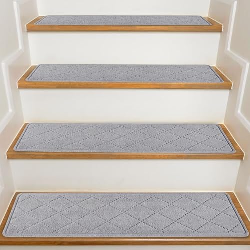 Stair Treads for Wooden Steps Indoor, KOOTETA 15 Pack 8" X 30" Non Slip - color: Grey, size: 8" x 30"