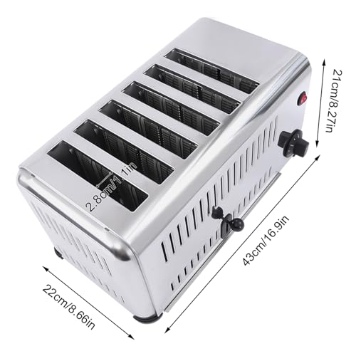 1680W Commercial Conveyor Toaster Stainless Industrial Bread Toaster 6 Slice
