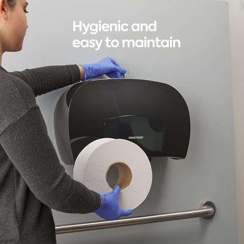 Coastwide Professional Twin Jumbo Roll Toilet Paper Dispenser, Black