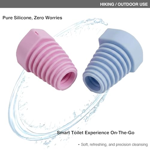 Portable Bidet for Travel (2-Pack) - Food-Grade Silicone Camping Bidet Fits 28-30mm Water Bottles, Ultra-Lightweight 15g Backpacking Bidet for Outdoor Hiking, Travel & Eco-Friendly Personal Care