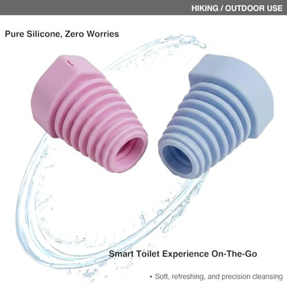 Portable Bidet for Travel (2-Pack) - Food-Grade Silicone Camping Bidet Fits 28-30mm Water Bottles, Ultra-Lightweight 15g Backpacking Bidet for Outdoor Hiking, Travel & Eco-Friendly Personal Care